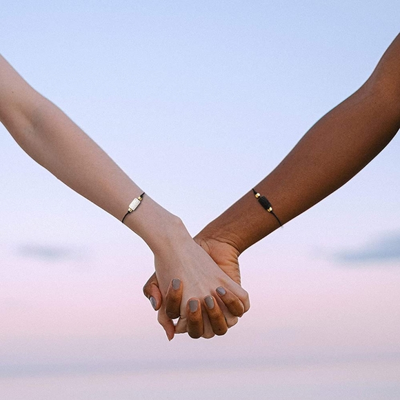 Simple Volcanic Stone Bracelet Pinky Swear Matching Set - Picture 2 of 8